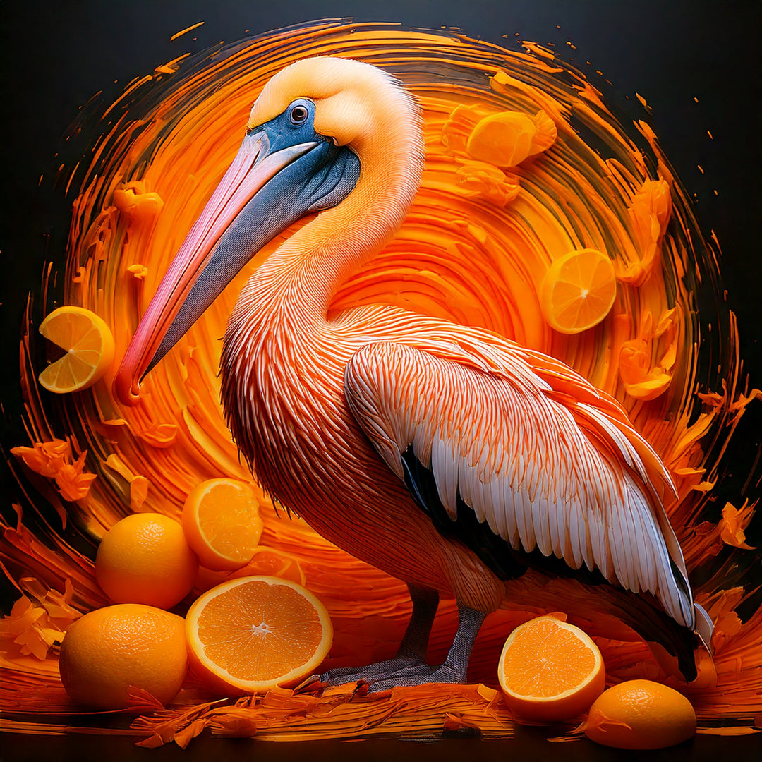 Orange Pelikane